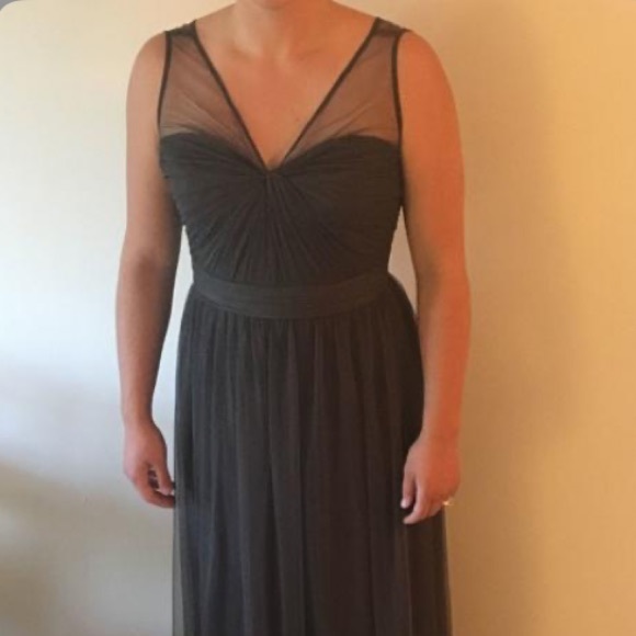 NAVY BLUE Amsale bridesmaid prom tulle dress sz 4 - Picture 2 of 7